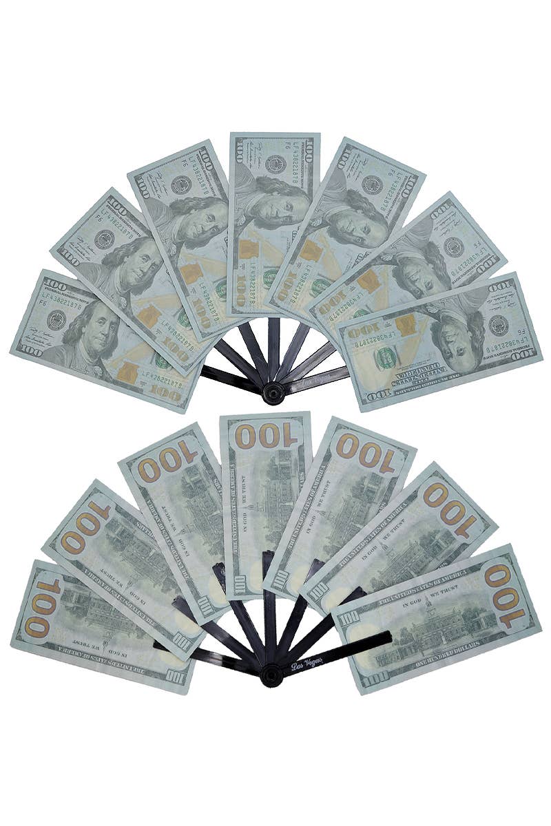 Hundred $100 Dollar Bill Hand-Held Folding Fan