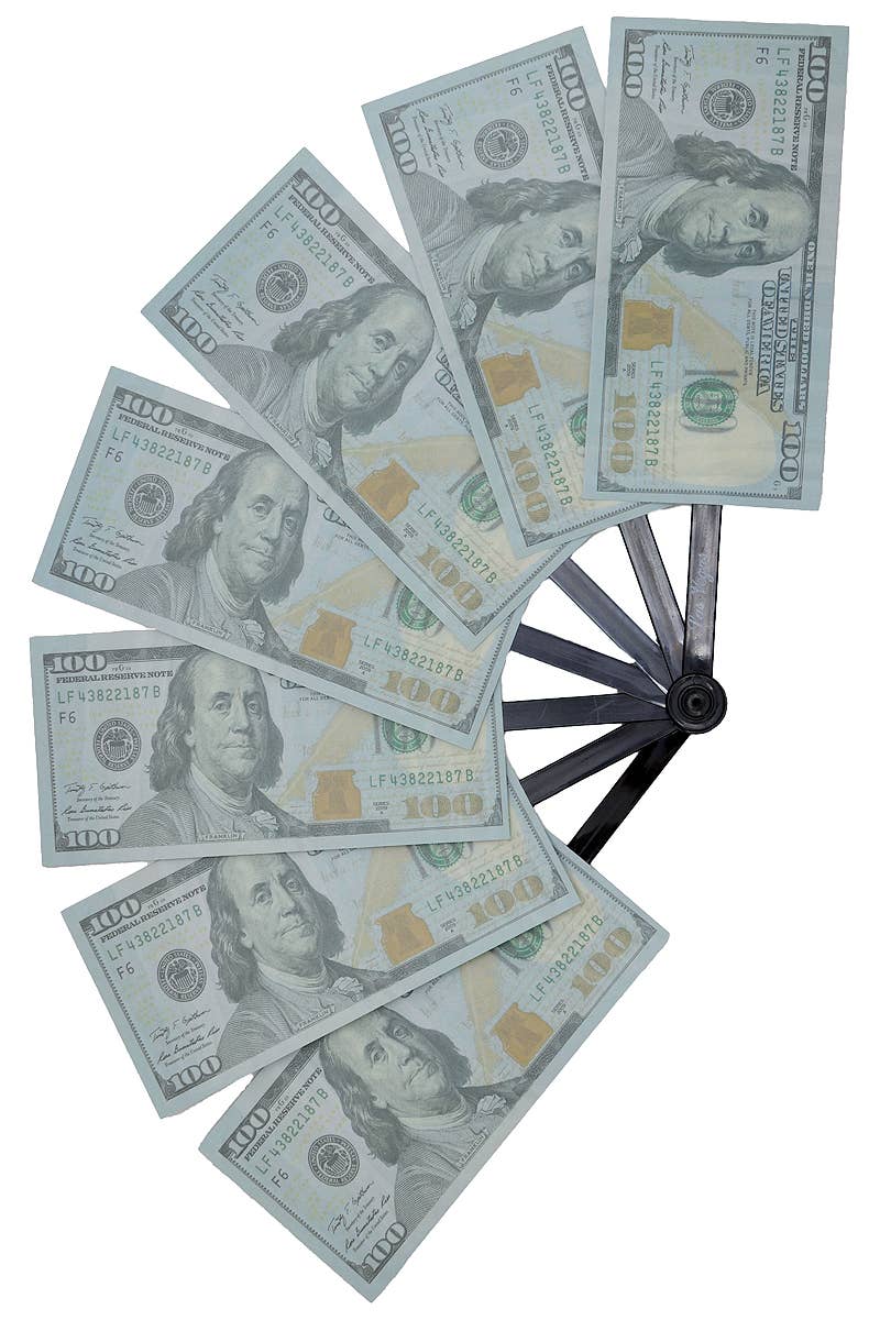 Hundred $100 Dollar Bill Hand-Held Folding Fan